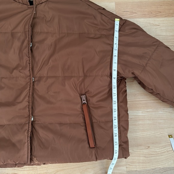 MAJE GUELI Cropped Brown Hooded Puffer - Picture 14 of 16